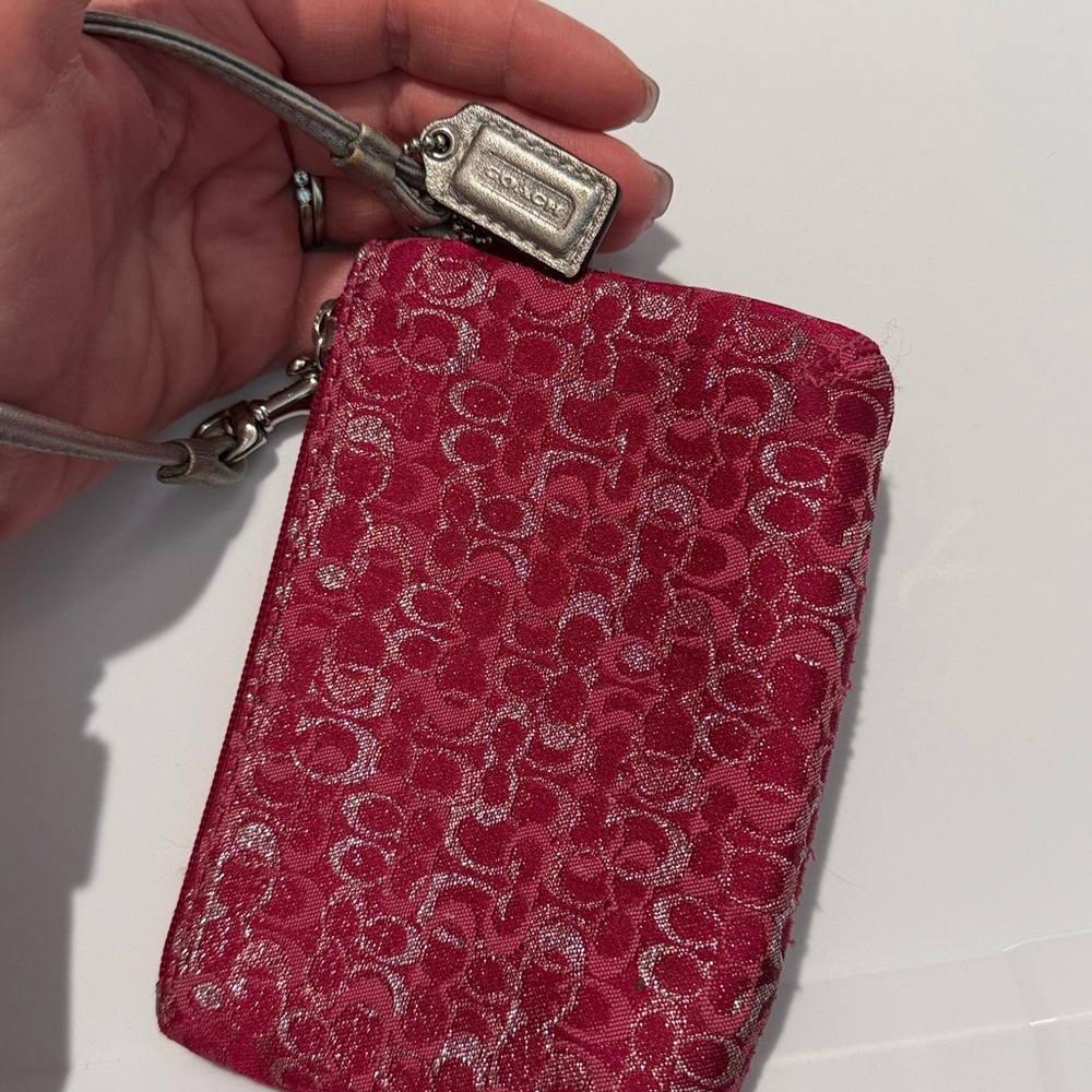 Coach Fuchsia Signature Wristlet - Picture 5 of 11